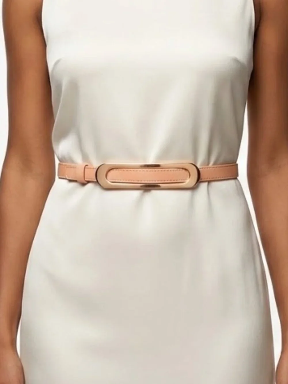 The Limited Blush Pink Oval Buckle Faux Leather Belt Small/Medium